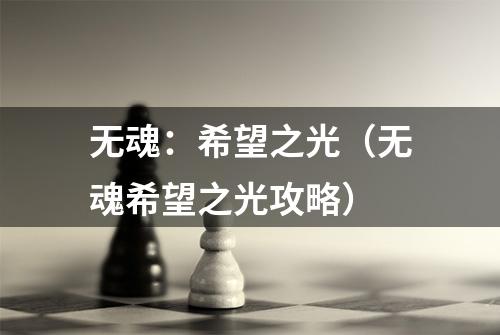 无魂：希望之光（无魂希望之光攻略）