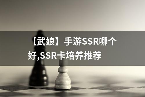 【武娘】手游SSR哪个好,SSR卡培养推荐