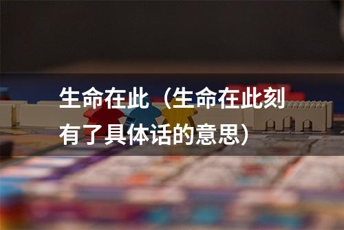 生命在此（生命在此刻有了具体话的意思）