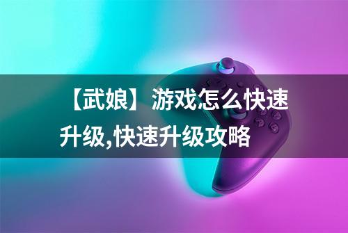 【武娘】游戏怎么快速升级,快速升级攻略
