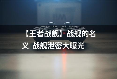 【王者战舰】战舰的名义  战舰泄密大曝光