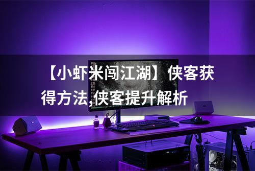 【小虾米闯江湖】侠客获得方法,侠客提升解析