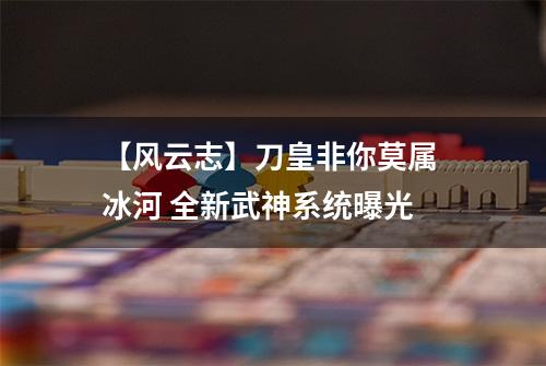 【风云志】刀皇非你莫属 冰河 全新武神系统曝光