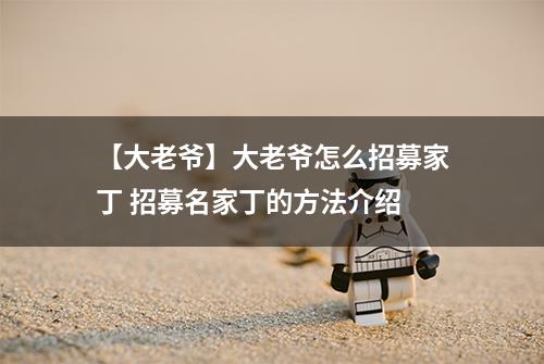 【大老爷】大老爷怎么招募家丁 招募名家丁的方法介绍