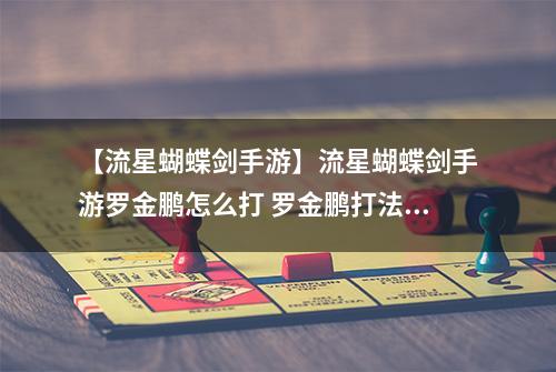 【流星蝴蝶剑手游】流星蝴蝶剑手游罗金鹏怎么打 罗金鹏打法分析