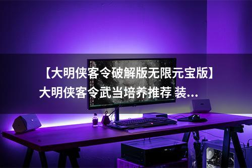 【大明侠客令破解版无限元宝版】大明侠客令武当培养推荐 装备心法配置攻略