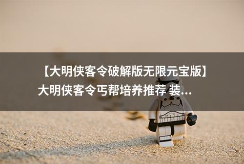 【大明侠客令破解版无限元宝版】大明侠客令丐帮培养推荐 装备心法配置攻略